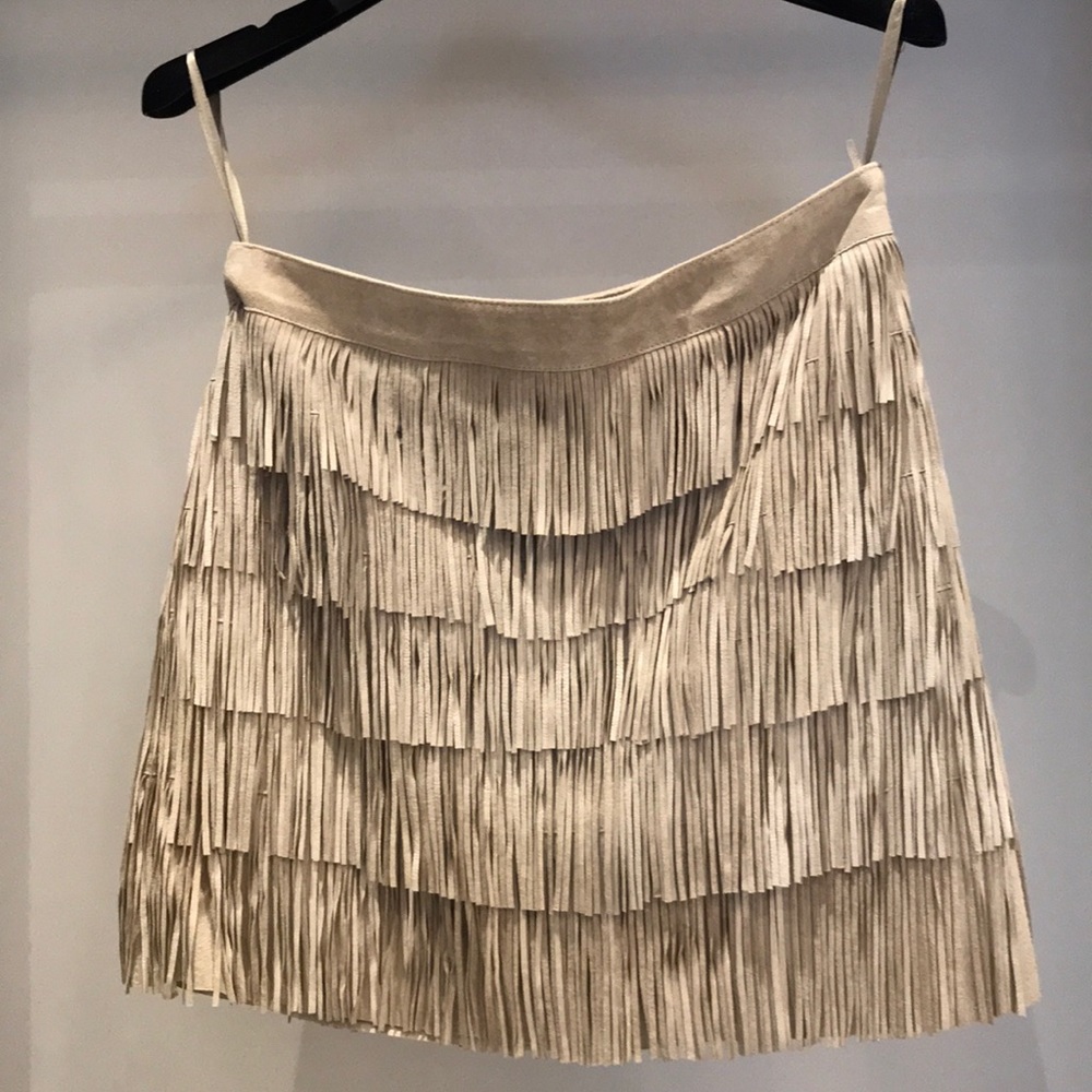 Michael Kors Suede Fringe Mini Skirt